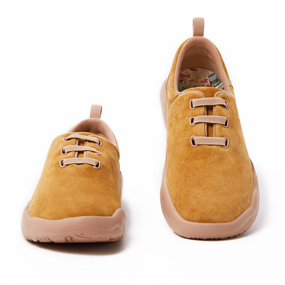 Khaki Cow Suede Lace-up Shoes Segovia Men