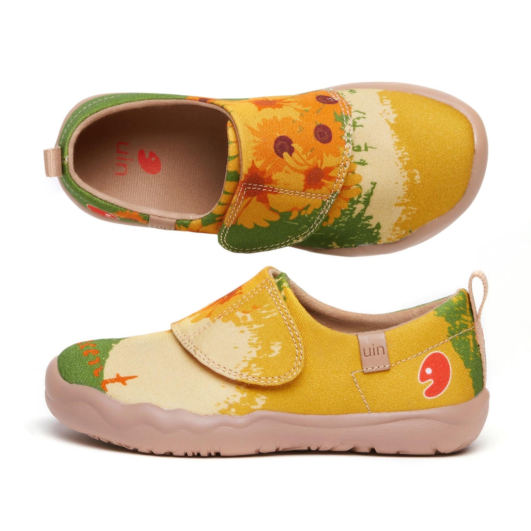 UIN Footwear Kid Van Gogh Sunflowers V5 Kid Canvas loafers