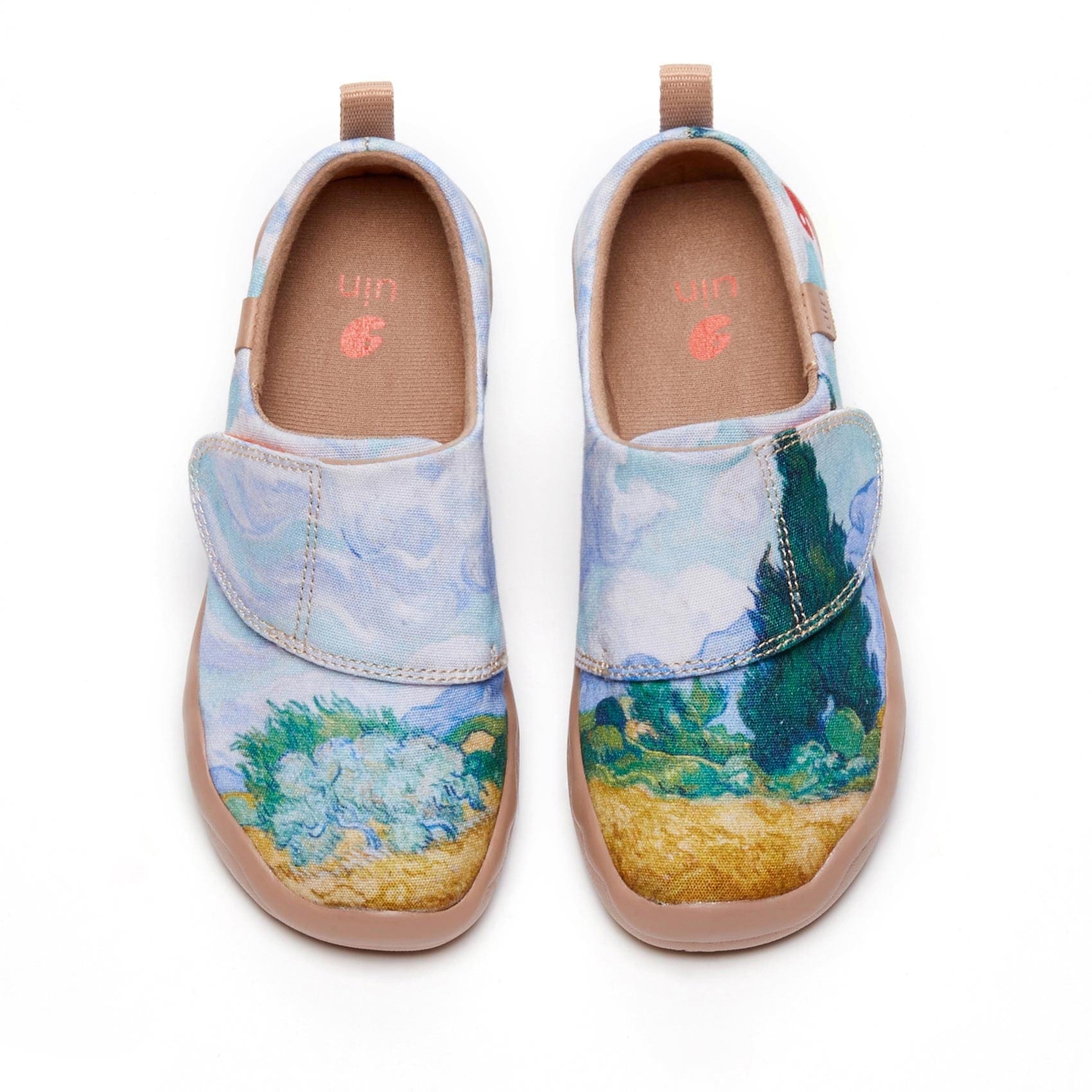 UIN Footwear Kid Van Gogh Wheatfield with Cypresses Kid Canvas loafers