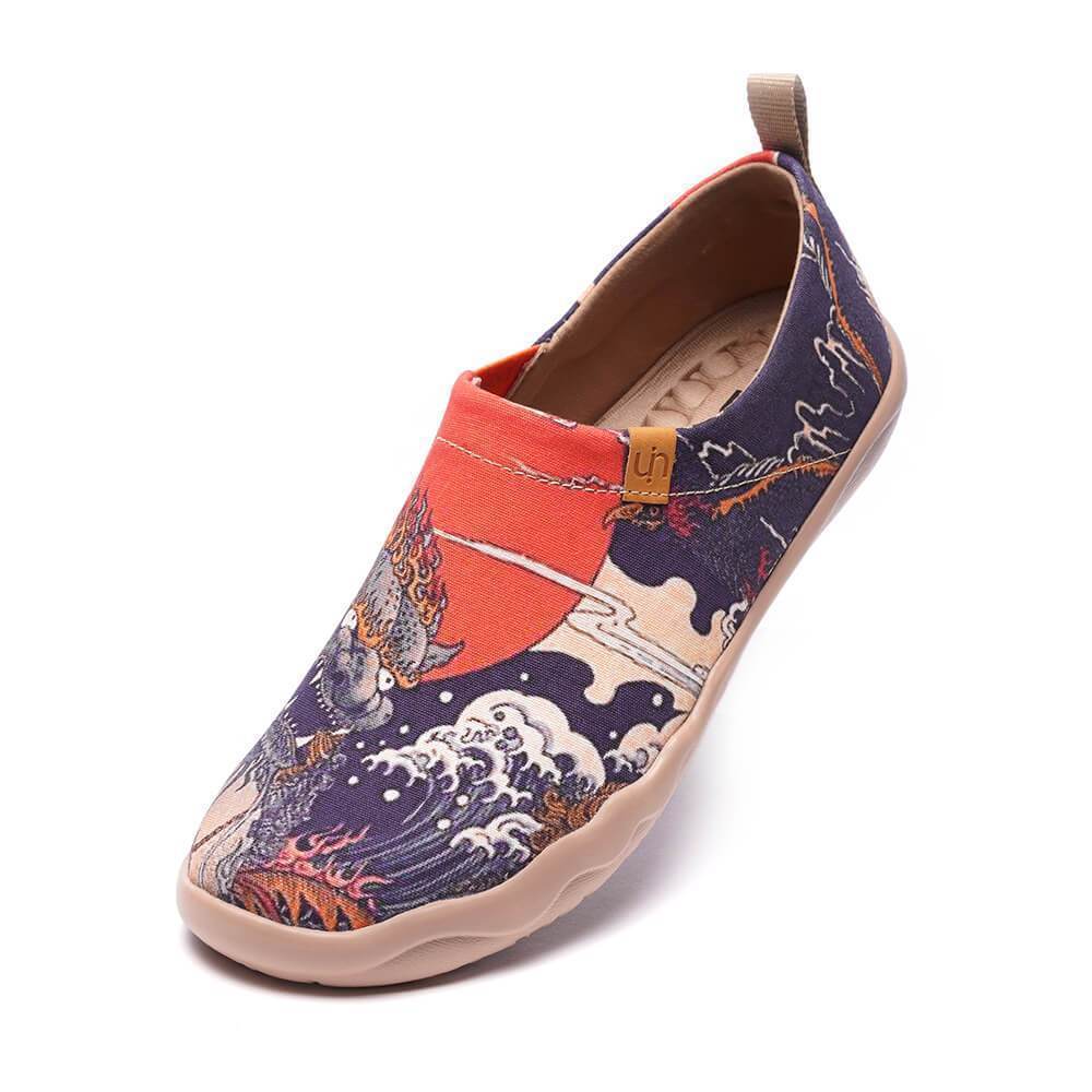 UIN Footwear Men -Creature- Men Art Painted Canvas Fashion Loafers Canvas loafers