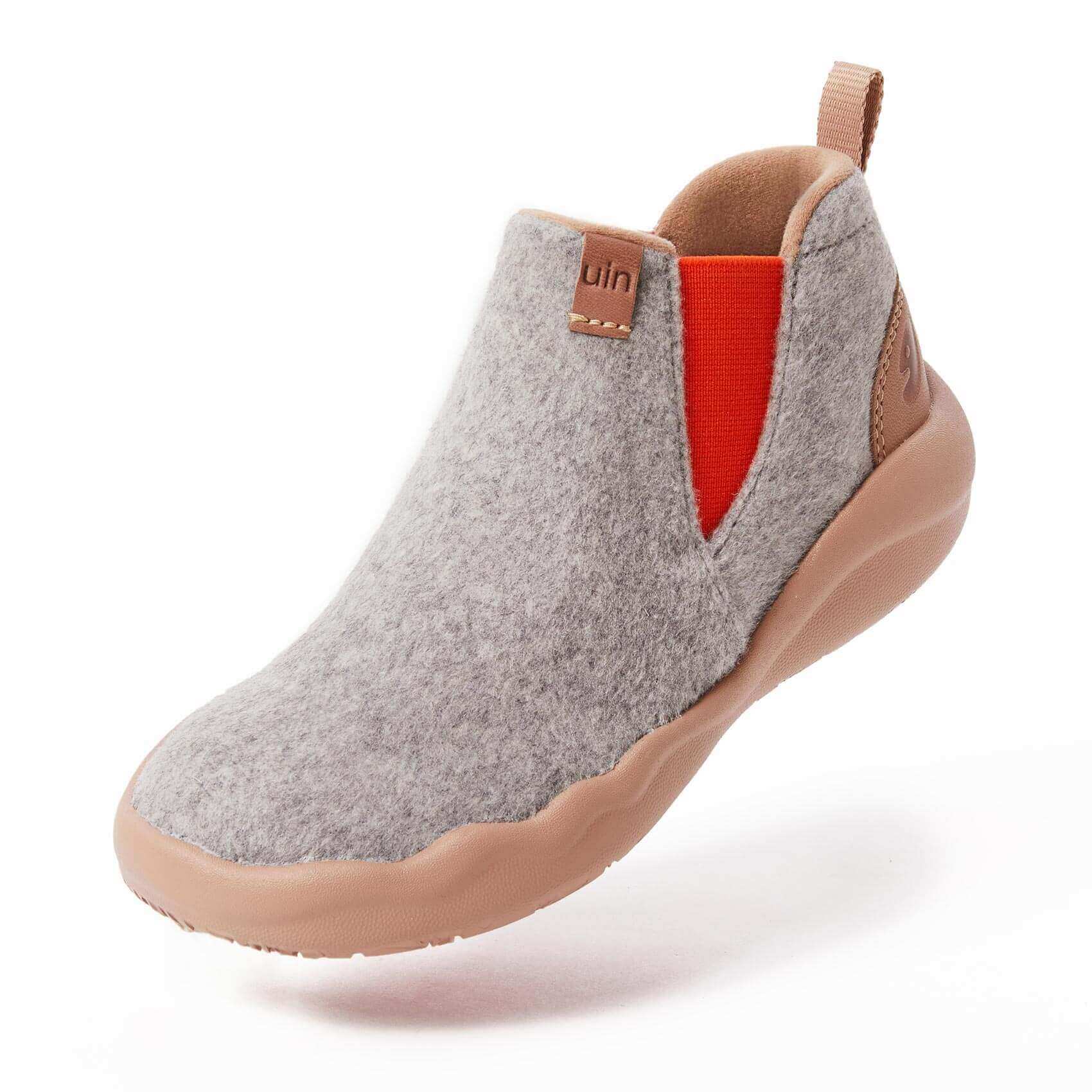 UIN Footwear Men Granada Light Grey Wool Boots Men Canvas loafers