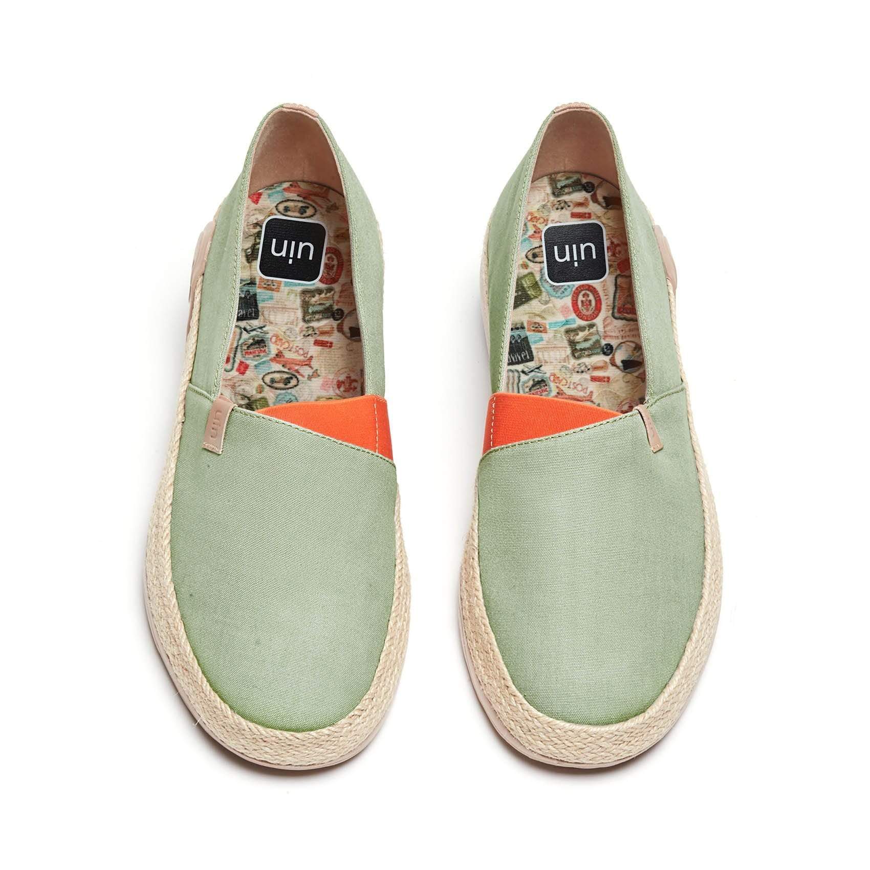 UIN Men Marbella Morandi Green Canvas loafers