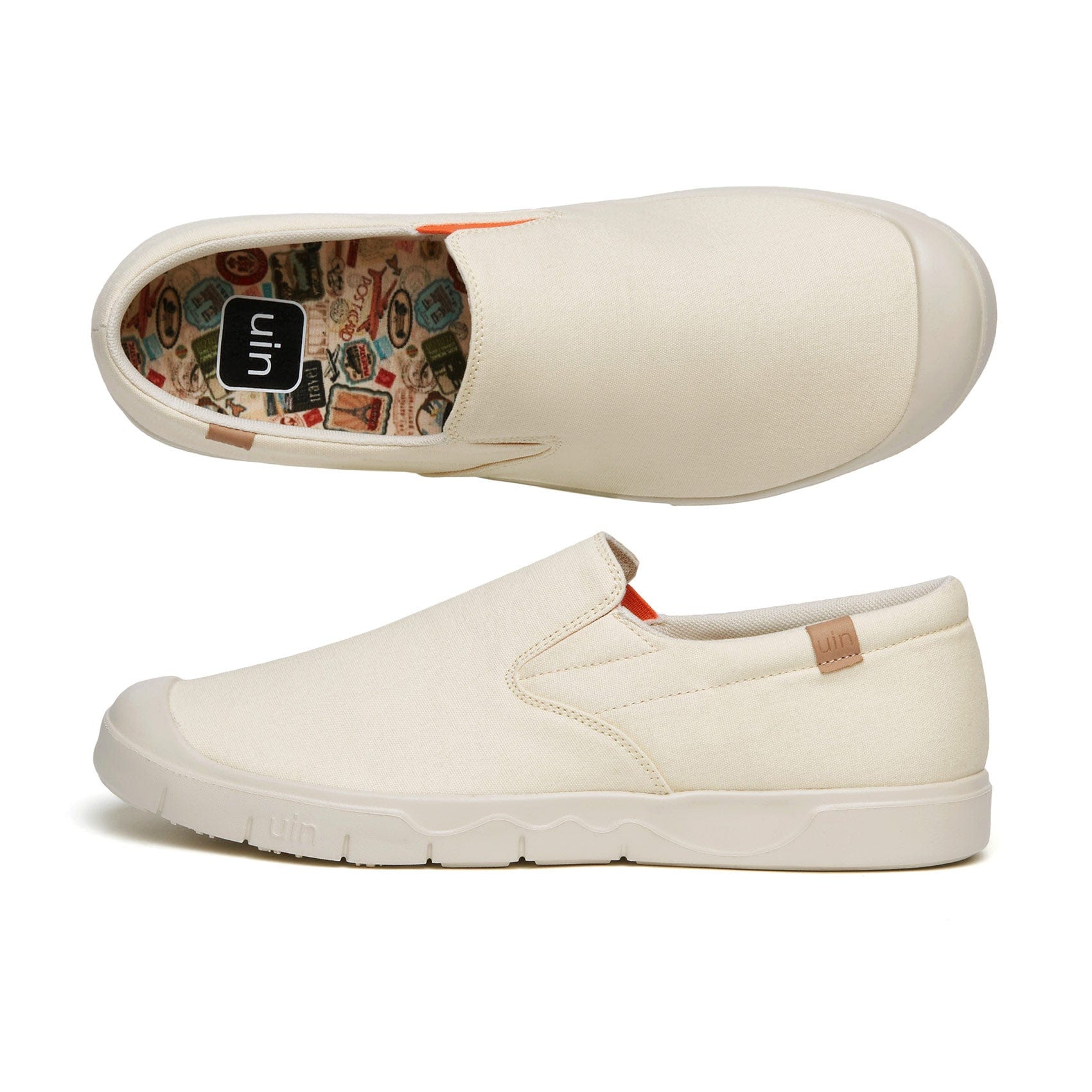 UIN Footwear Men Oat Milk Canvas Cadiz I Men Canvas loafers