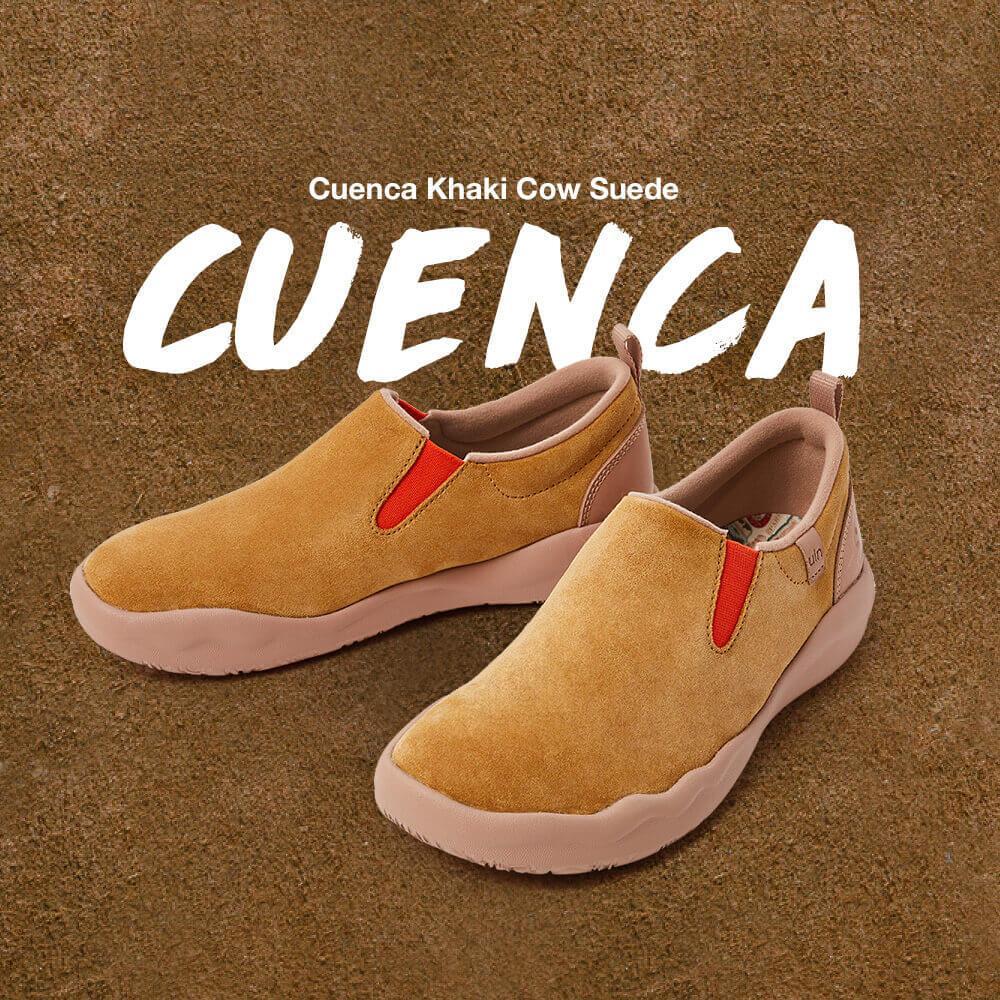 UIN Men (Pre-sale) Cuenca Khaki Cow Suede Men Canvas loafers