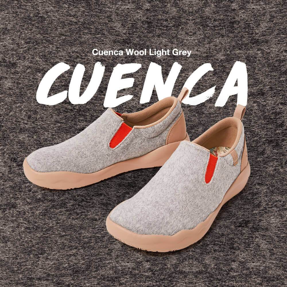 UIN Men (Pre-sale) Cuenca Light Grey Wool Men Canvas loafers