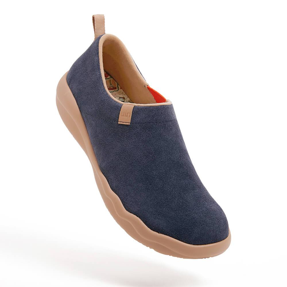 UIN Footwear Men (Pre-sale) Toledo II Deep Blue Cow Suede Men Canvas loafers