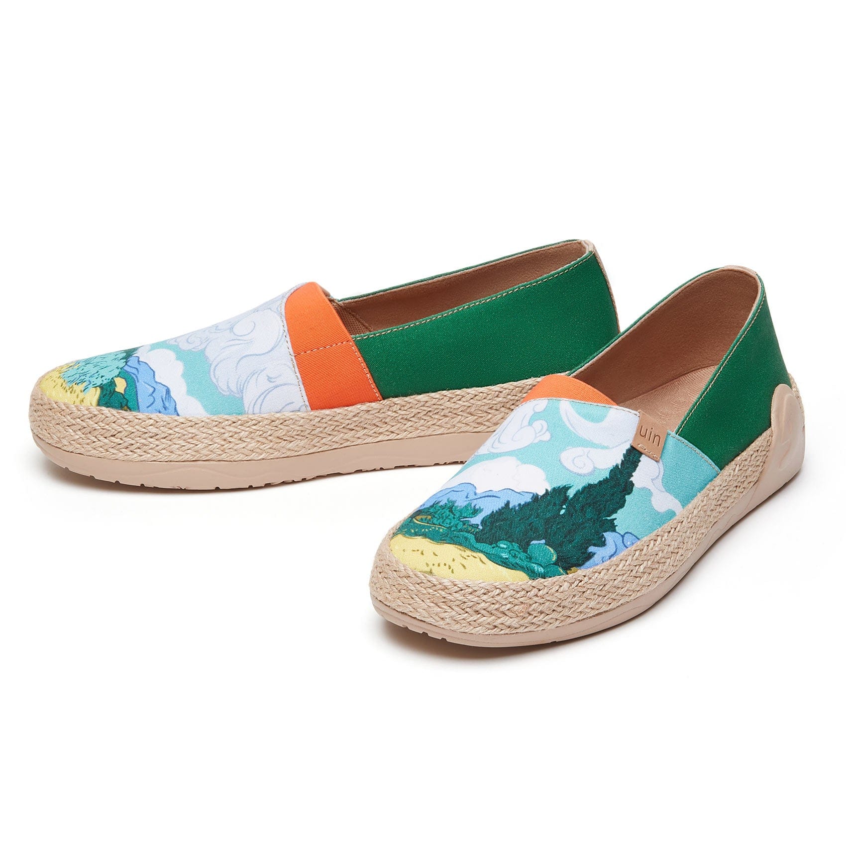 UIN Footwear Men Van Gogh Wheatfield with Cypresses Marbella I Men Canvas loafers