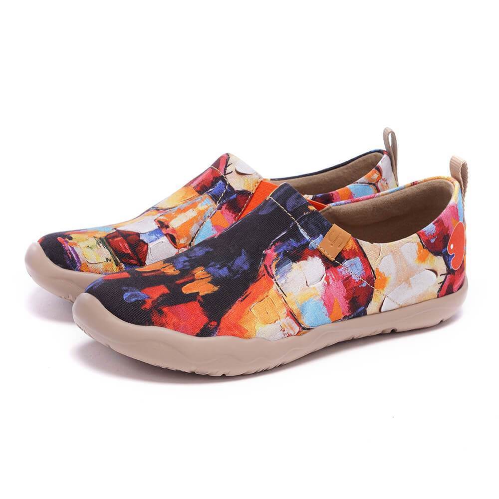 UIN Footwear Women Artwork in Progress Canvas loafers