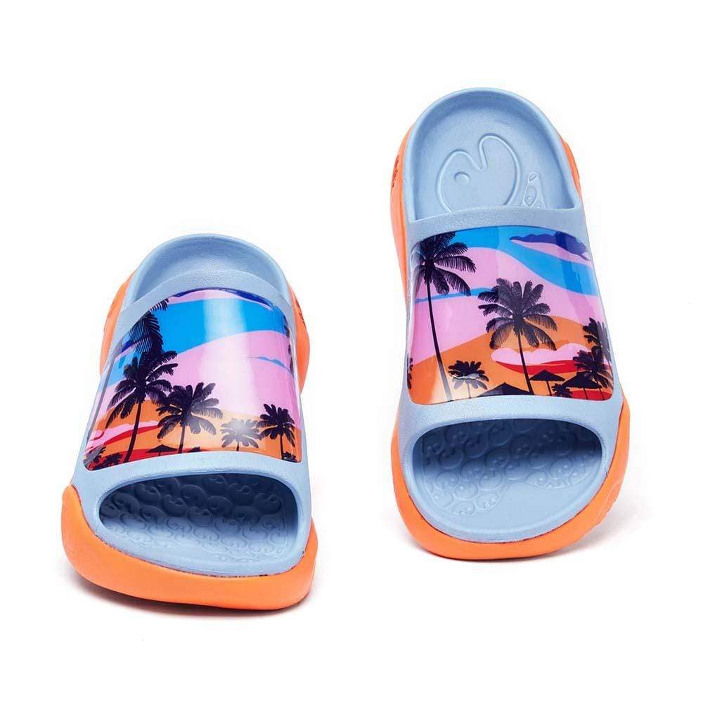 UIN Footwear Women Coconut Sunset Ibiza Slides Canvas loafers