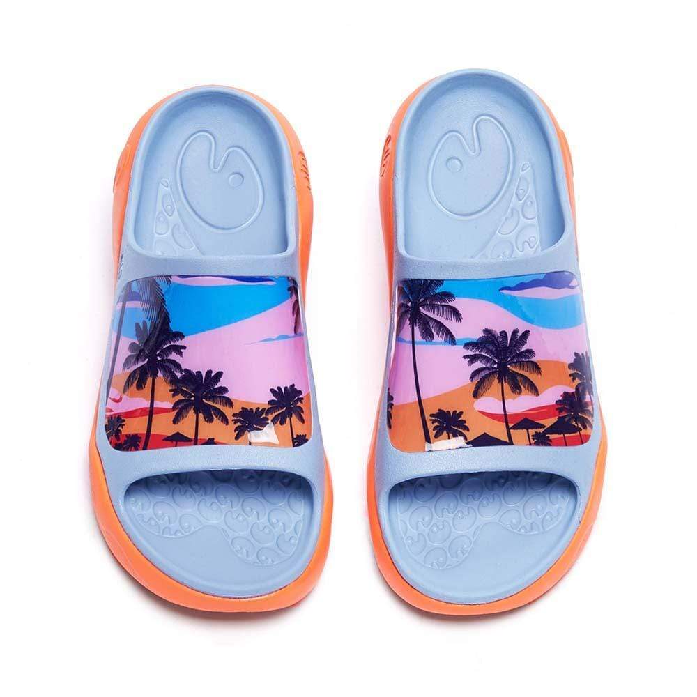 UIN Footwear Women Coconut Sunset Ibiza Slides Canvas loafers