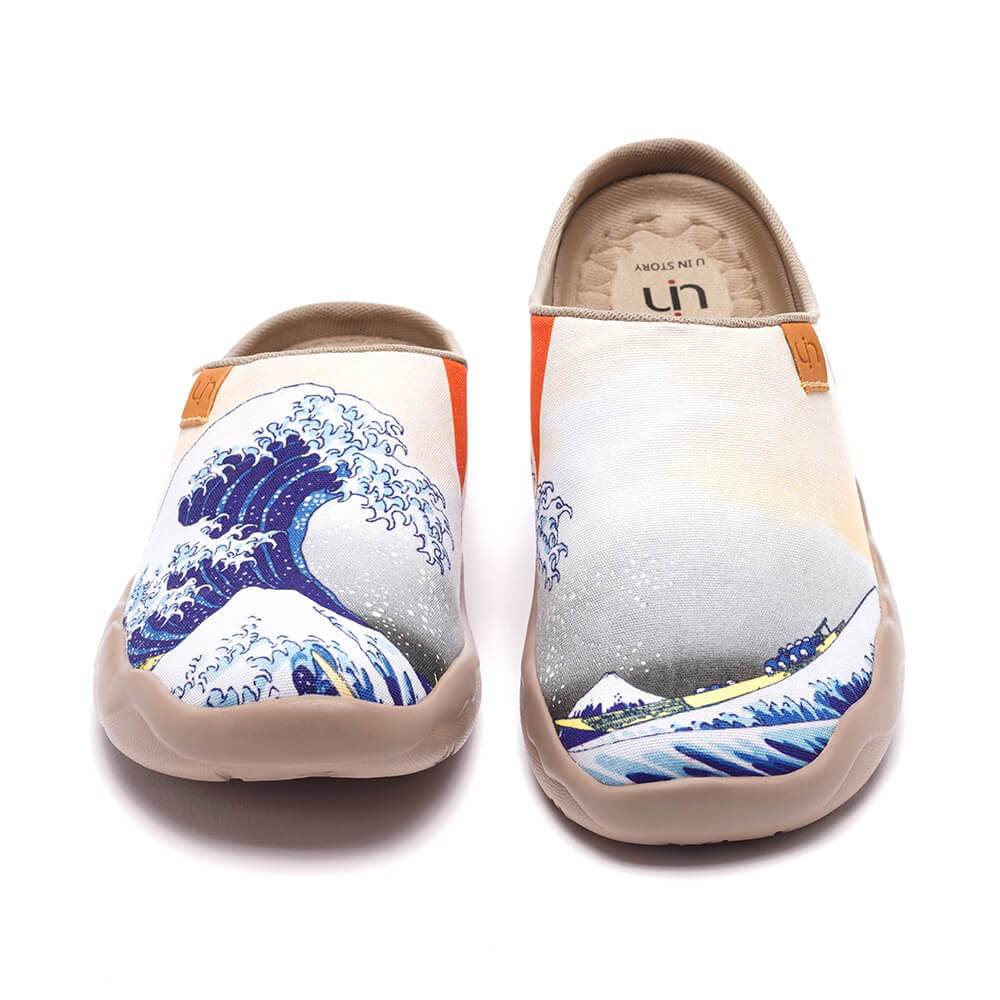 UIN Footwear Women Great Wave off Kanagawa Slipper Canvas loafers