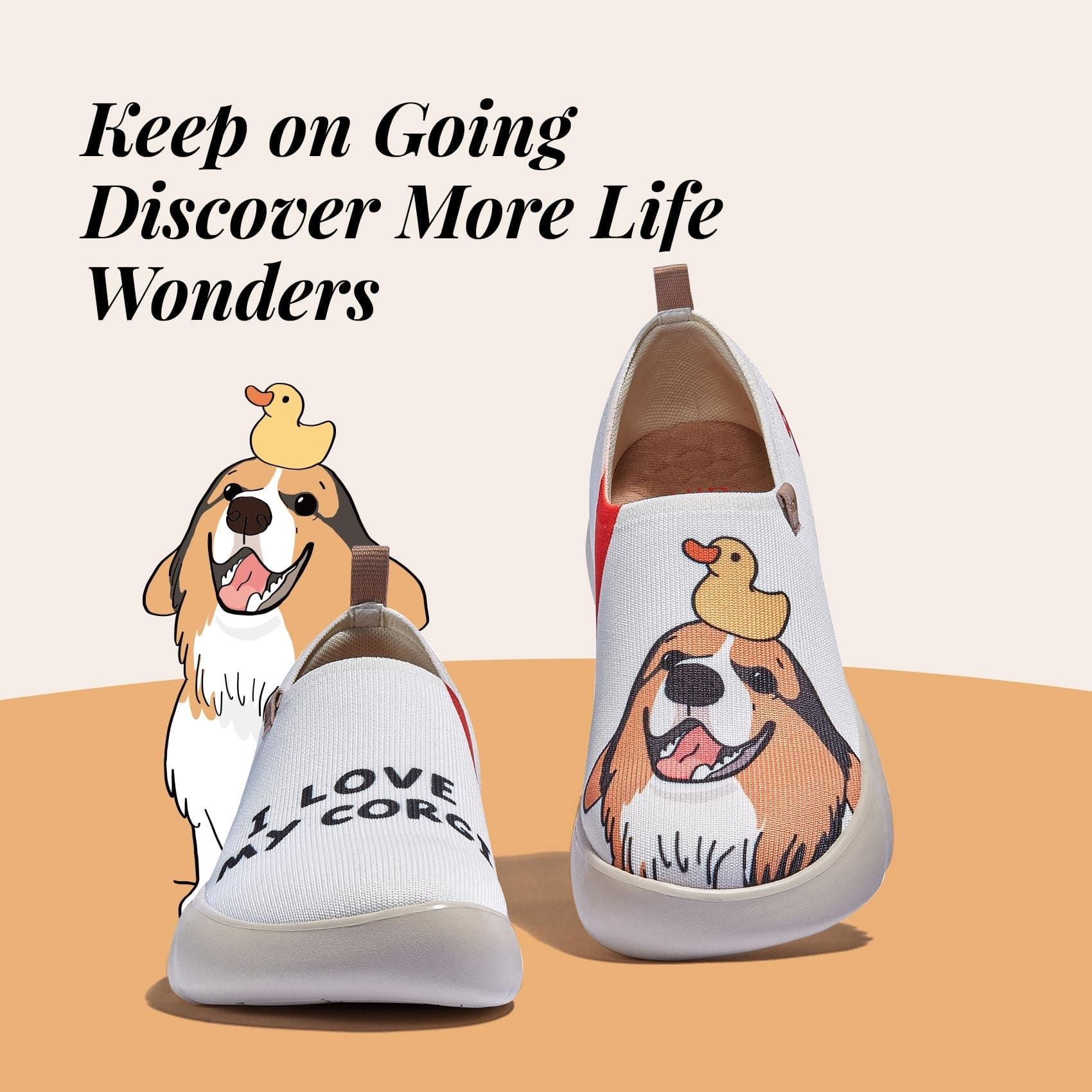 UIN Footwear Women I Love My Corgi Toledo XV Women Canvas loafers