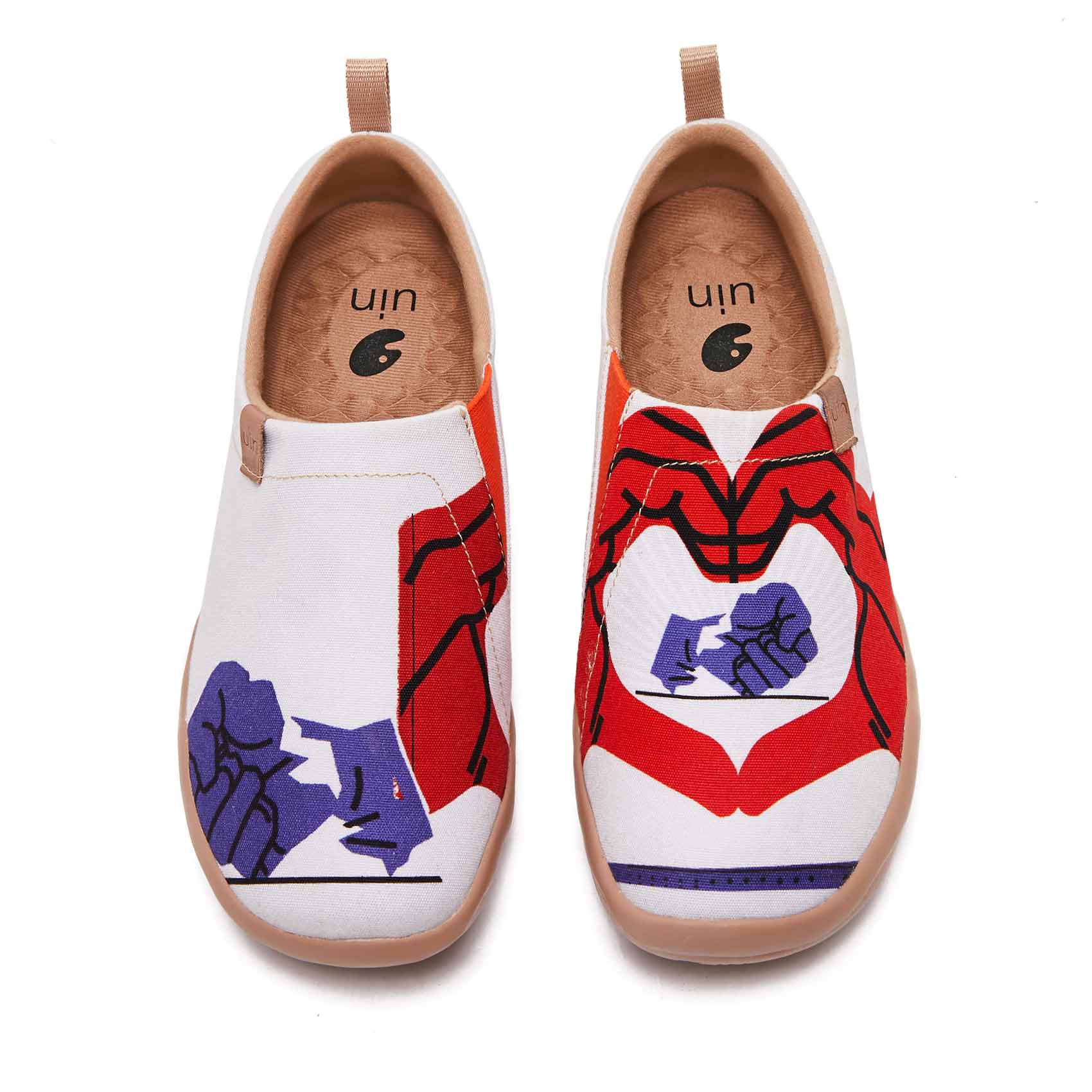 UIN Footwear Women Love Bravely Canvas loafers