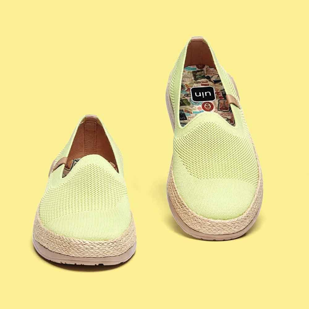 UIN Footwear Women Marbella II Light Green Canvas loafers