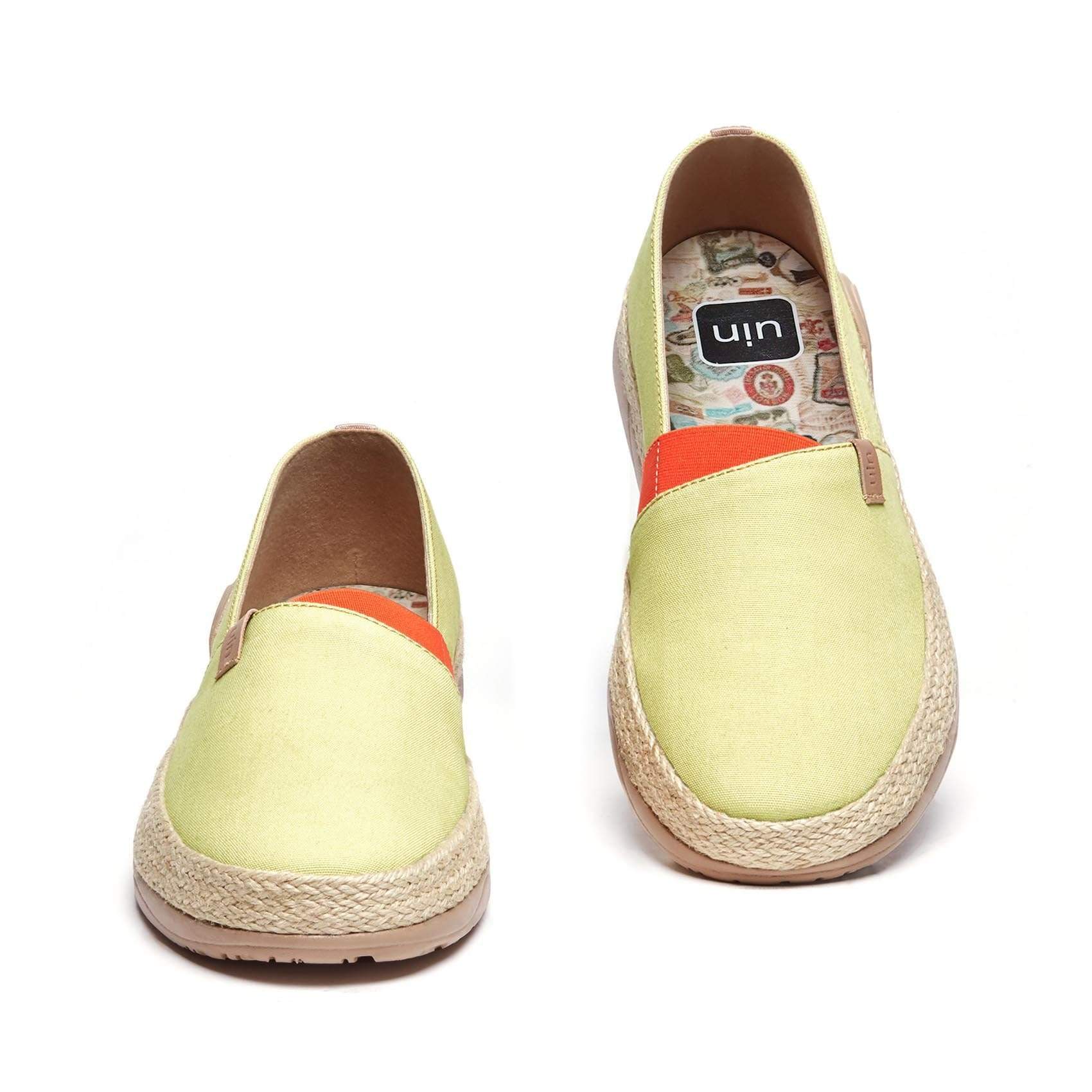 UIN Footwear Women Marbella Pale Green Canvas loafers