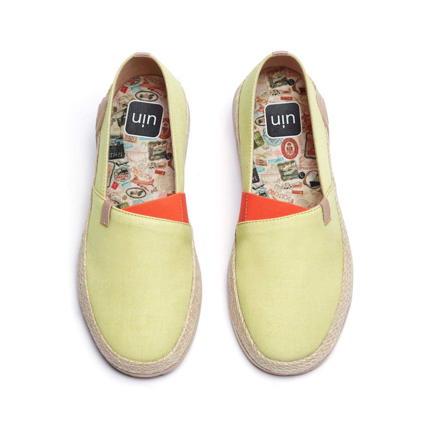 UIN Women Marbella Pale Green Canvas loafers