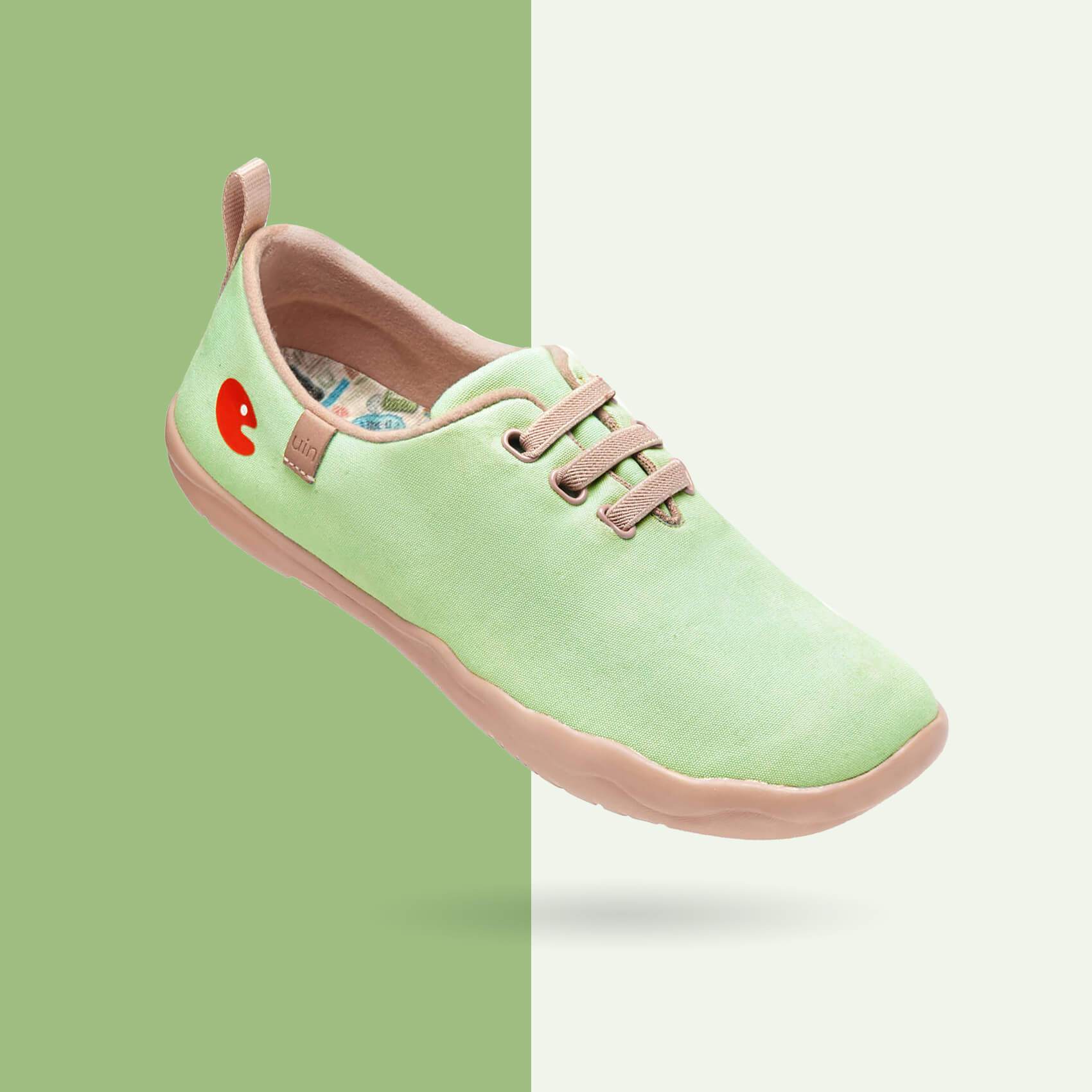 UIN Women Moguer Pastel Green Canvas loafers