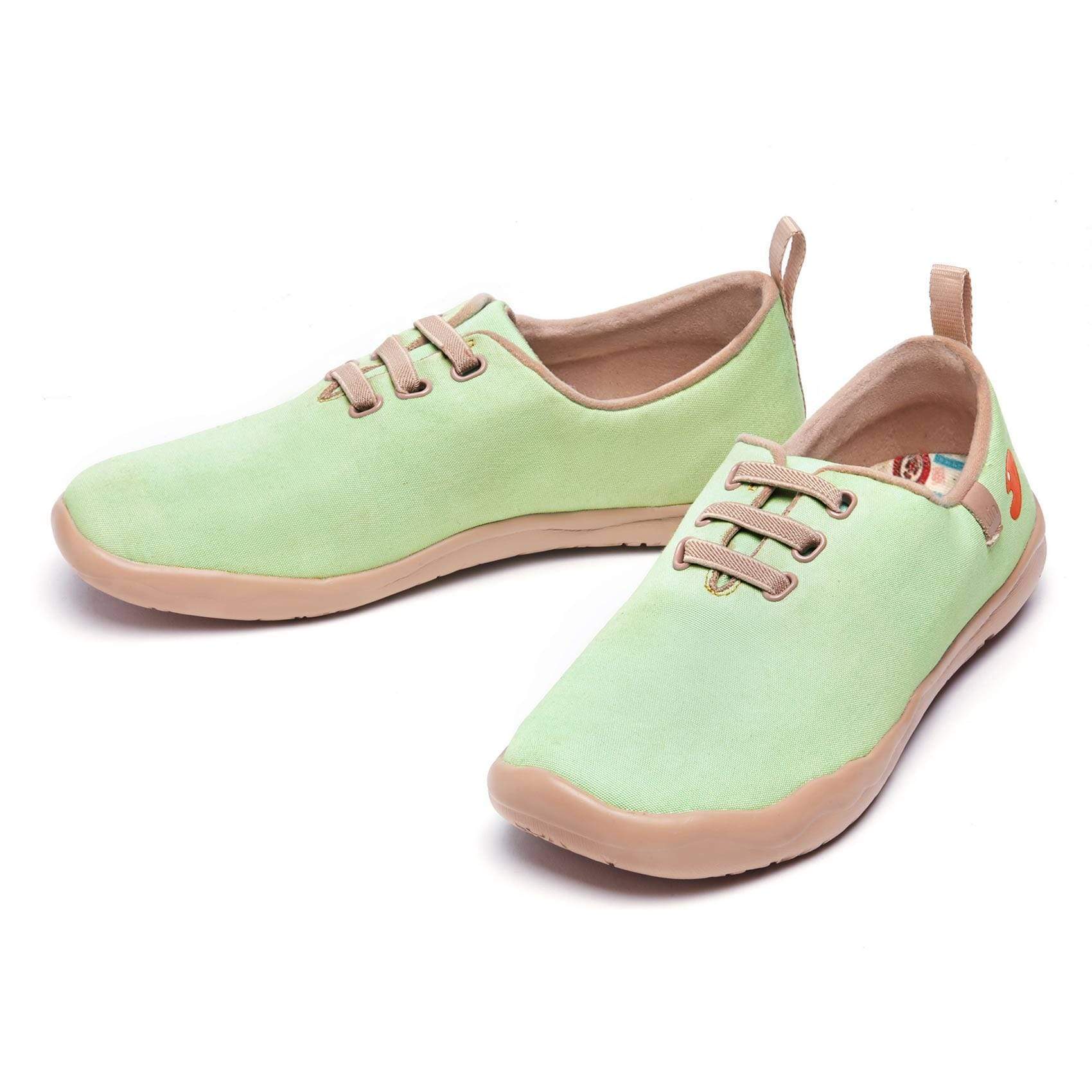 UIN Footwear Women Moguer Pastel Green Canvas loafers