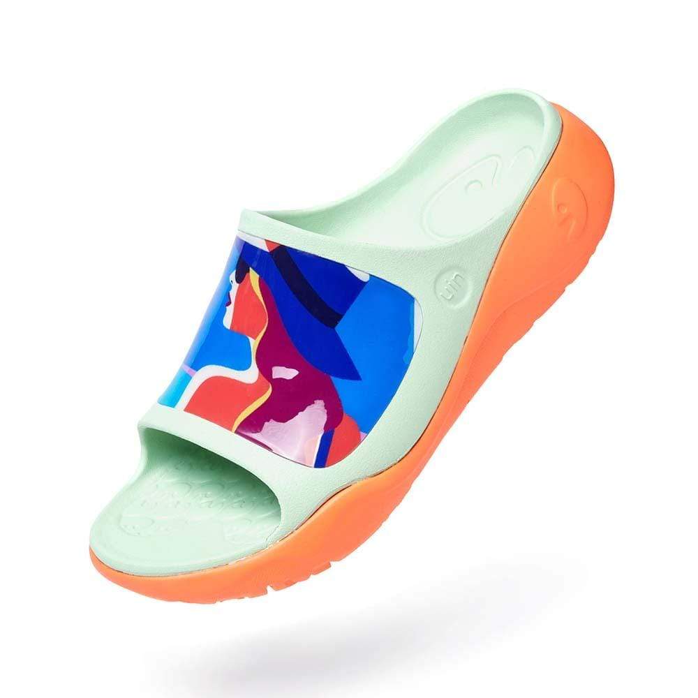 UIN Footwear Women Ocean Breeze Ibiza Slides Canvas loafers