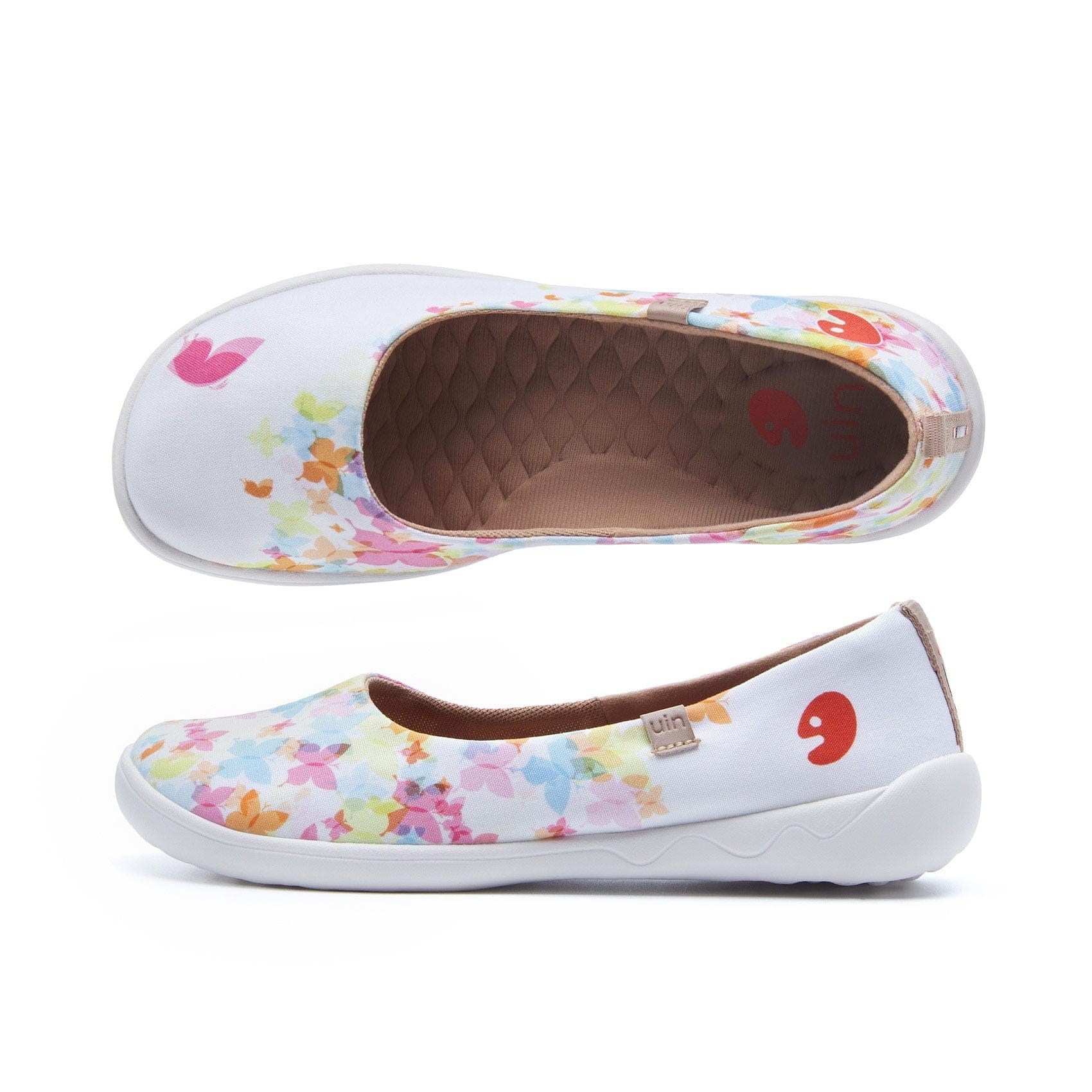 UIN Footwear Women Painted Butterflies Canvas loafers