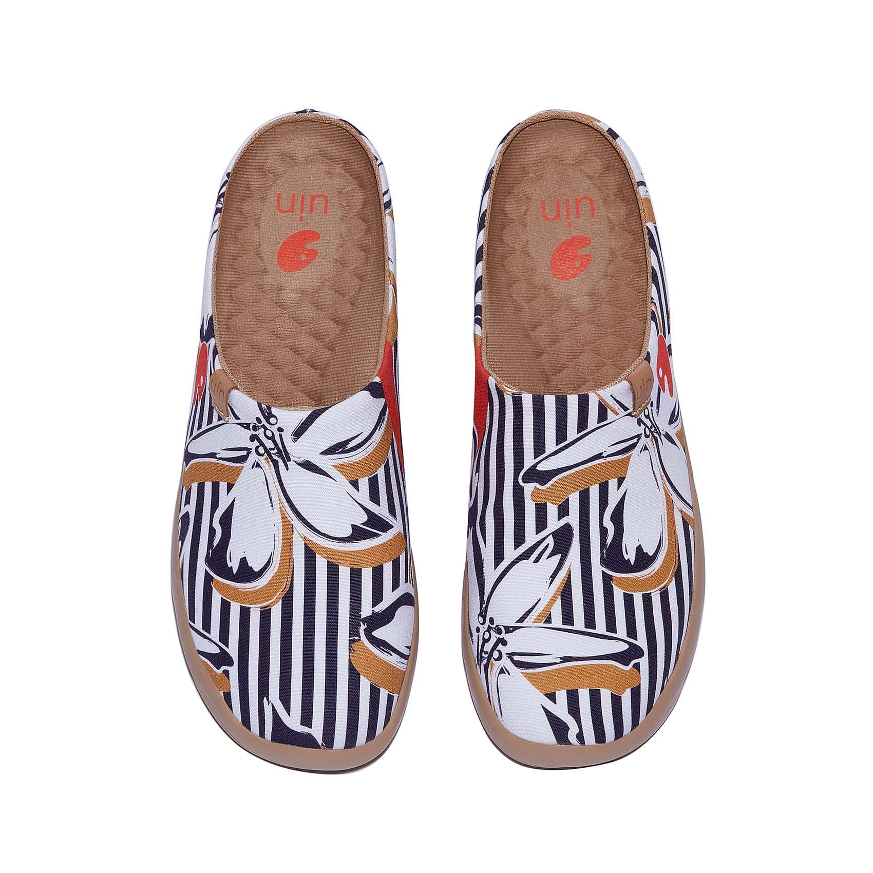 UIN Footwear Women Striped Flowers Malaga Women Canvas loafers