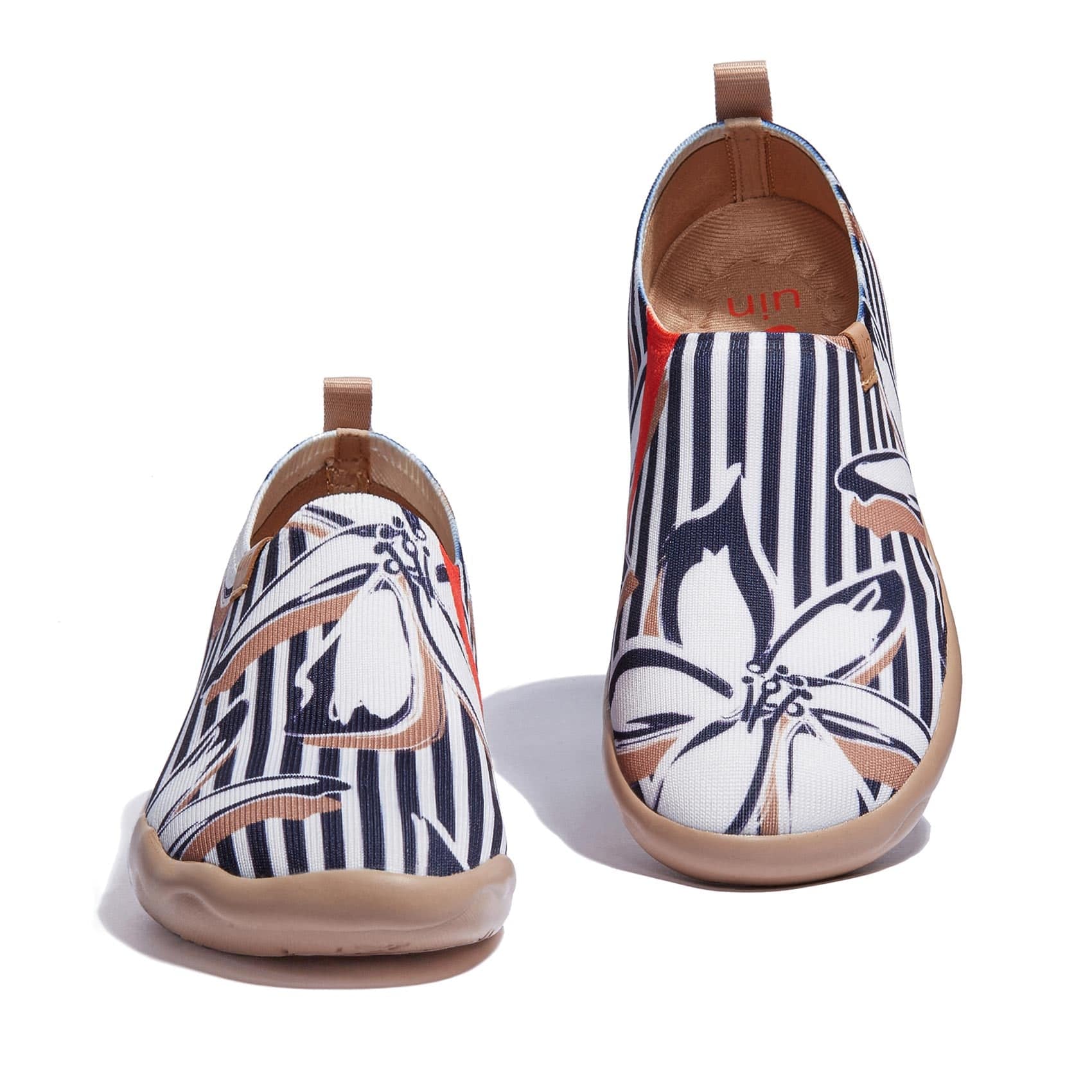 UIN Footwear Women Striped Flowers Toledo I Women Canvas loafers