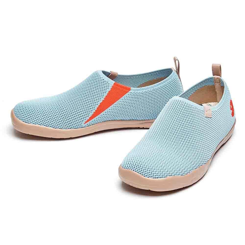 UIN Footwear Women Toledo Knitted Corydalis Blue Canvas loafers