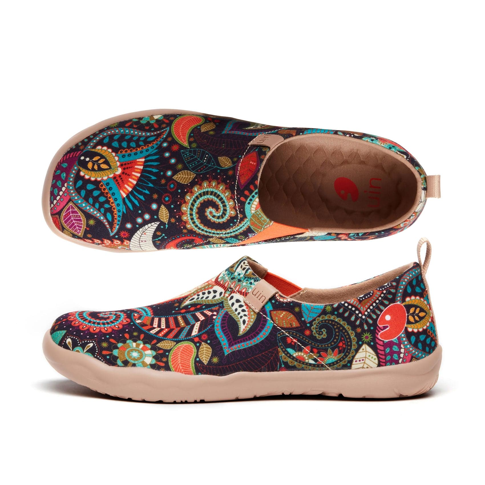 UIN Footwear Women UIN Women's Artist-Designed Slip-On Canvas for Travel Cotton Duck Canvas Sneakers Wonder Mandala Toledo I Canvas loafers