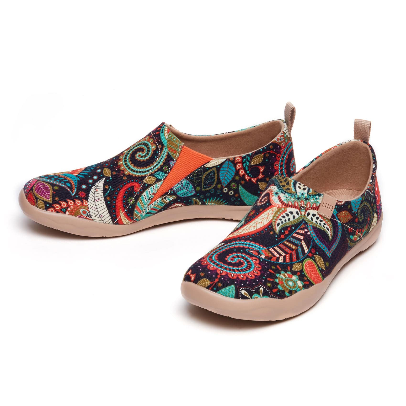 UIN Footwear Women UIN Women's Artist-Designed Slip-On Canvas for Travel Cotton Duck Canvas Sneakers Wonder Mandala Toledo I Canvas loafers