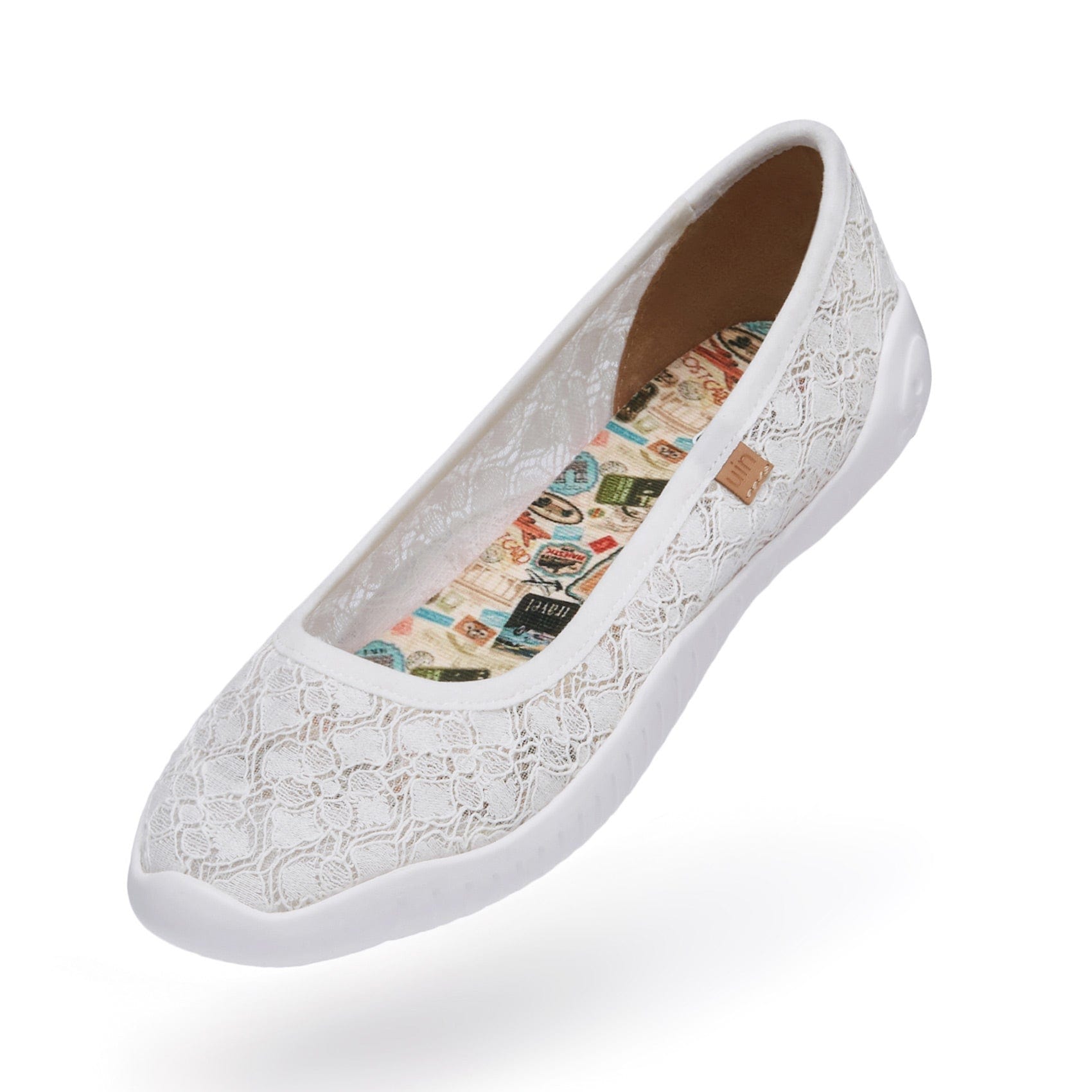 UIN Footwear Women White Lace Minorca III Women Canvas loafers