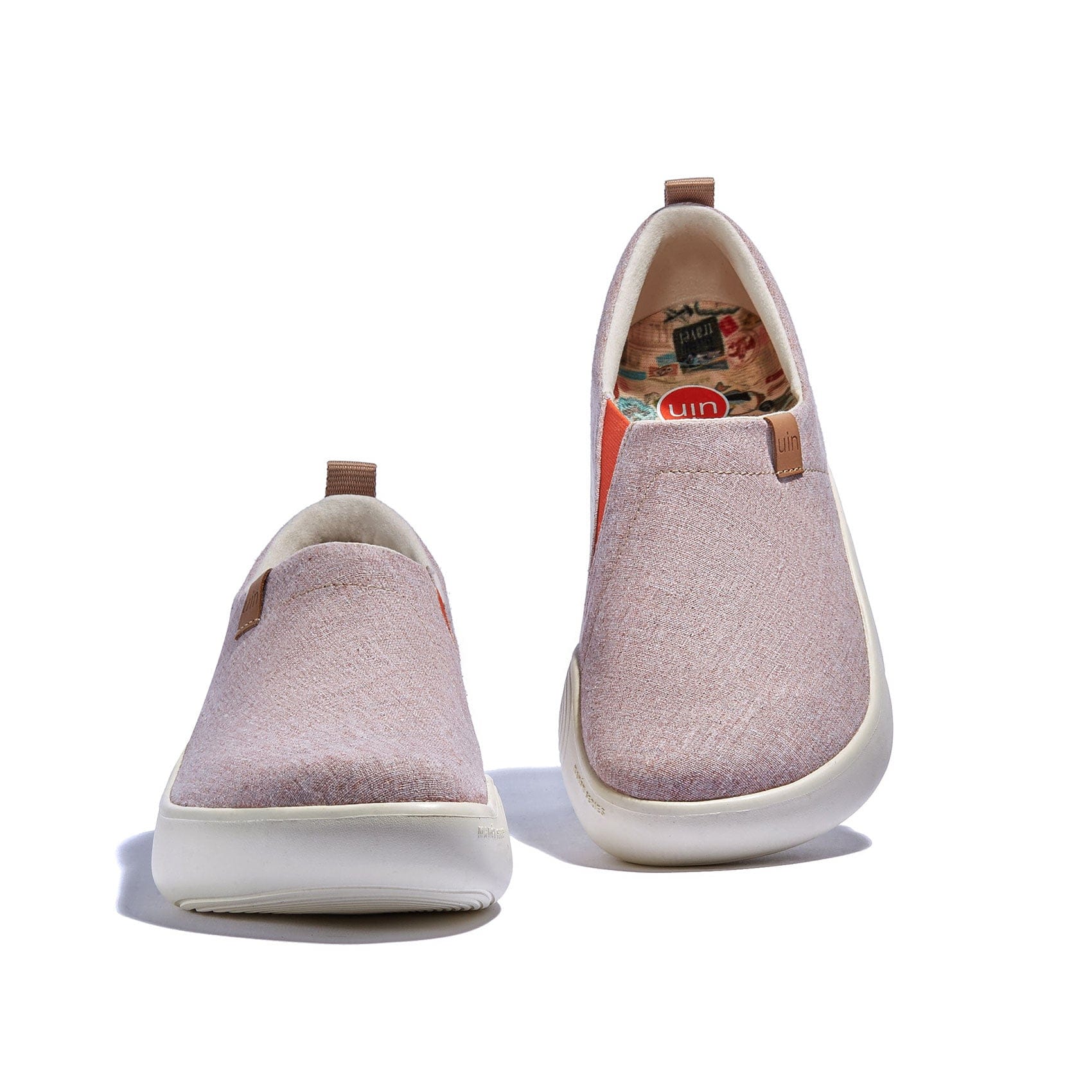 UIN Footwear Women White Peach Toledo X Women Canvas loafers