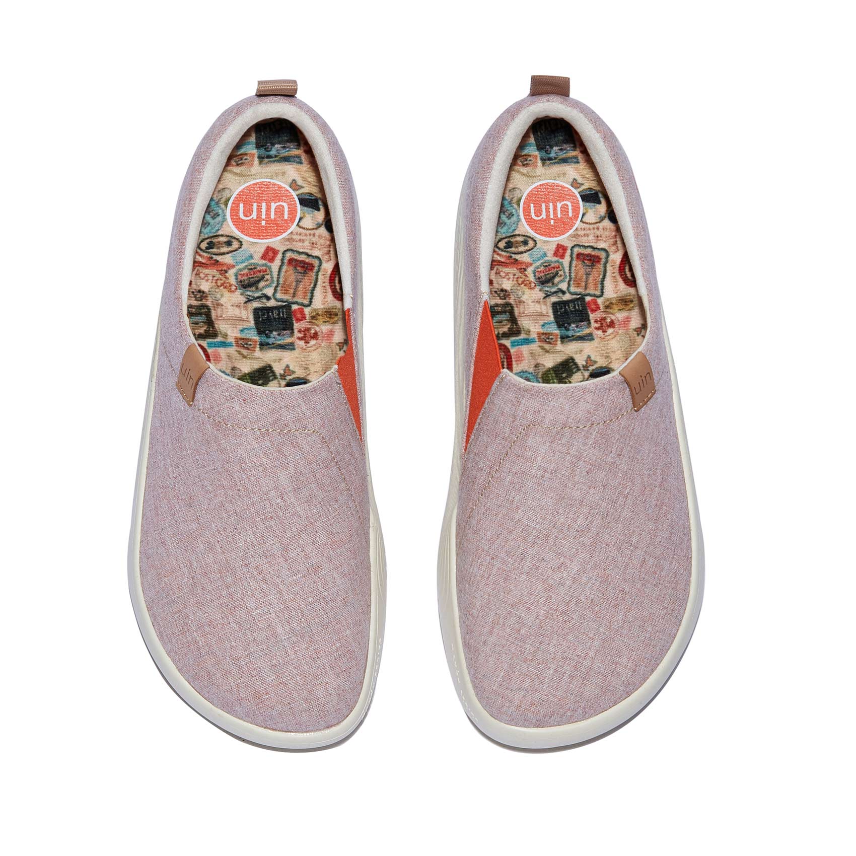 UIN Footwear Women White Peach Toledo X Women Canvas loafers